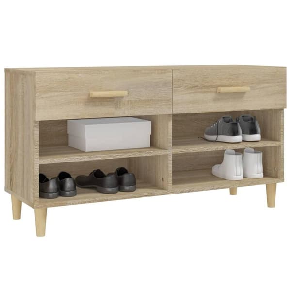 vidaXL Skoskap sonoma eik 102x35x55 cm konstruert tre