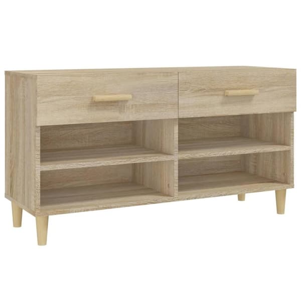 vidaXL Skoskap sonoma eik 102x35x55 cm konstruert tre