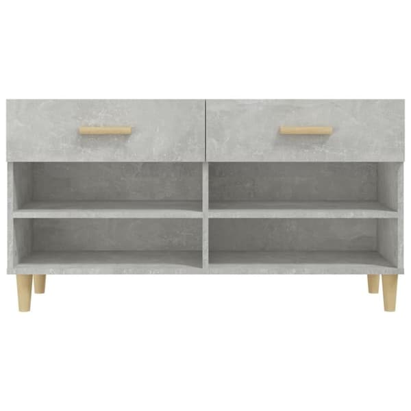 vidaXL Skoskap betonggrå 102x35x55 cm konstruert tre