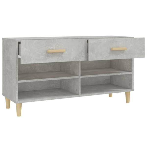 vidaXL Skoskap betonggrå 102x35x55 cm konstruert tre