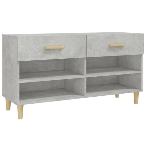 vidaXL Skoskap betonggrå 102x35x55 cm konstruert tre