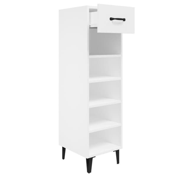 vidaXL Skohylle hvit 30x35x105 cm konstruert tre