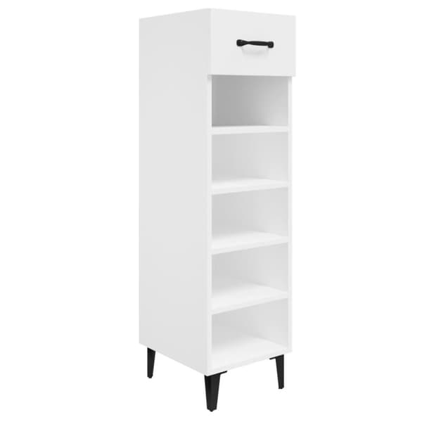 vidaXL Skohylle hvit 30x35x105 cm konstruert tre