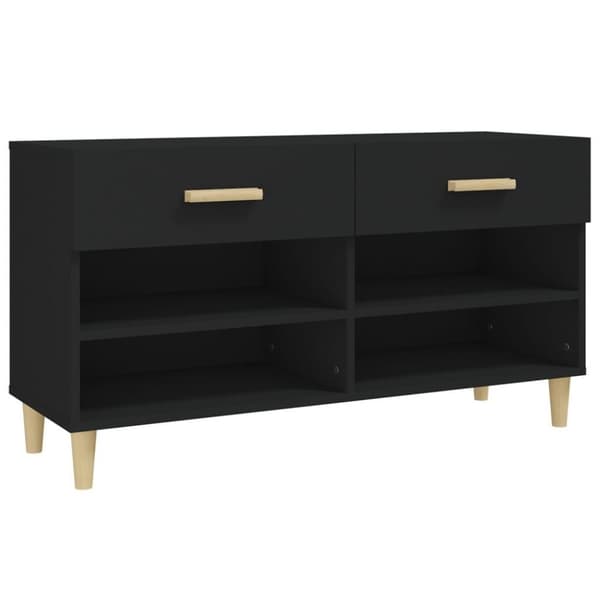 vidaXL Skoskap svart 102x35x55 cm konstruert tre