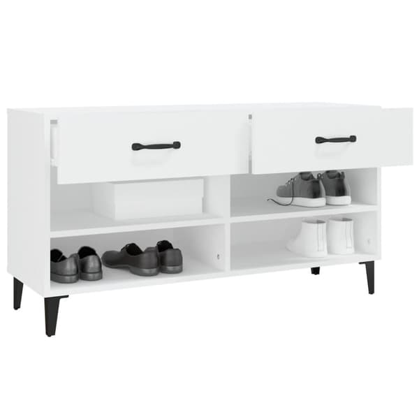 vidaXL Skoskåp vit 102x35x55 cm konstruerat trä