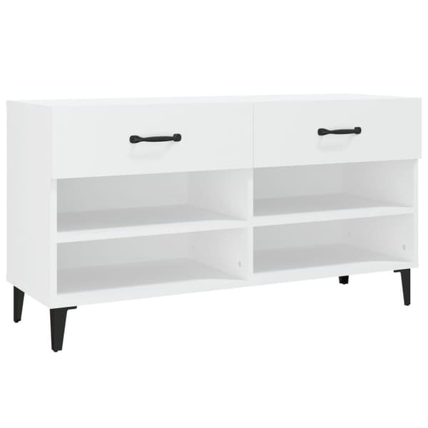 vidaXL Skoskap hvit 102x35x55 cm konstruert tre