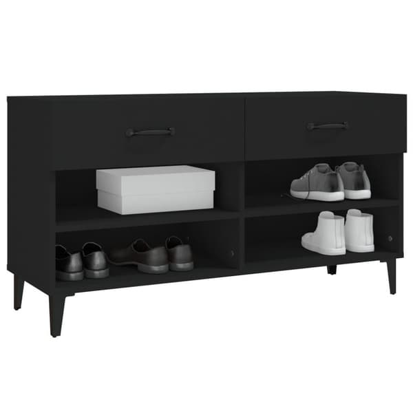 vidaXL Skoskap svart 102x35x55 cm konstruert tre