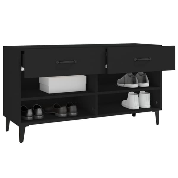 vidaXL Skoskap svart 102x35x55 cm konstruert tre