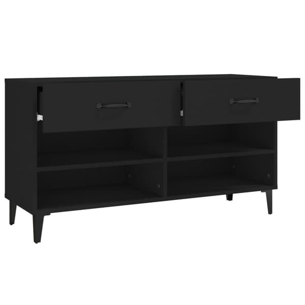 vidaXL Skoskap svart 102x35x55 cm konstruert tre