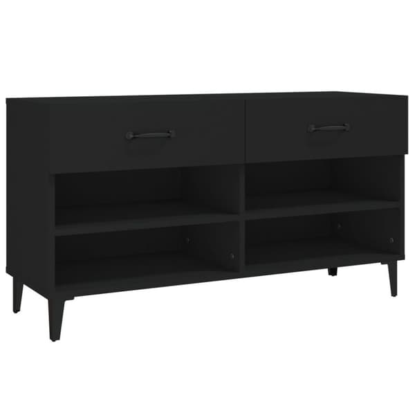 vidaXL Skoskap svart 102x35x55 cm konstruert tre