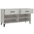 Miniatyrbilde 7 av 11: vidaXL Skoskap betonggrå 102x35x55 cm konstruert tre