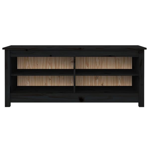 vidaXL Skobenk svart 110x38x45,5 cm heltre furu