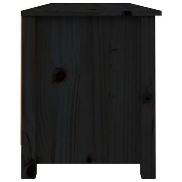 vidaXL Skobenk svart 110x38x45,5 cm heltre furu