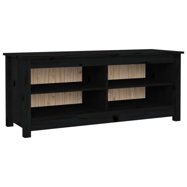 vidaXL Skobenk svart 110x38x45,5 cm heltre furu