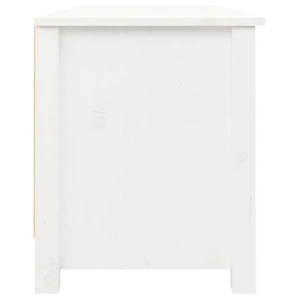 vidaXL Skobänk vit 110x38x45,5 cm massiv furu