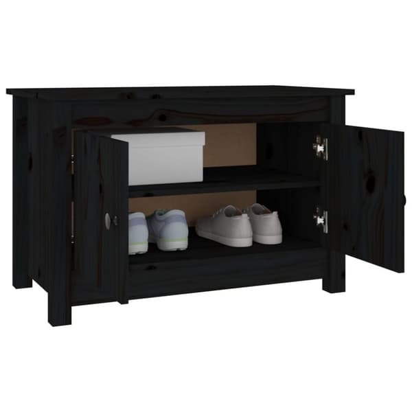 vidaXL Skoskap svart 70x38x45,5 cm heltre furu