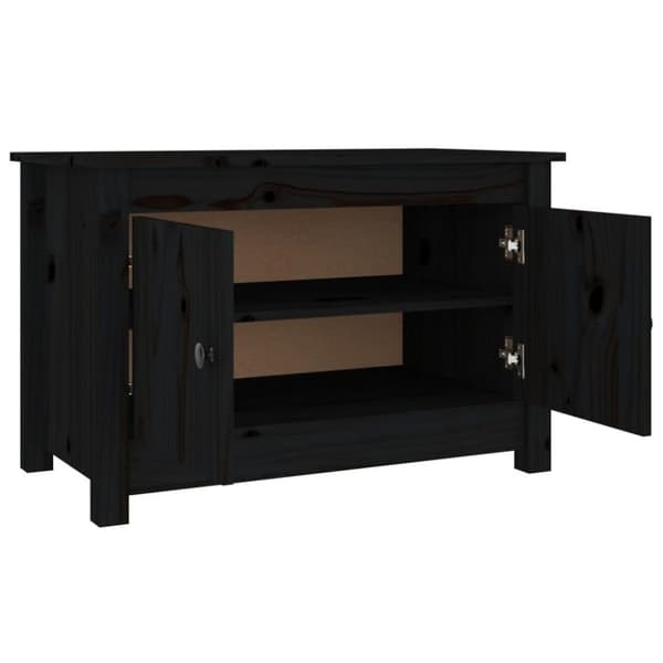 vidaXL Skoskap svart 70x38x45,5 cm heltre furu