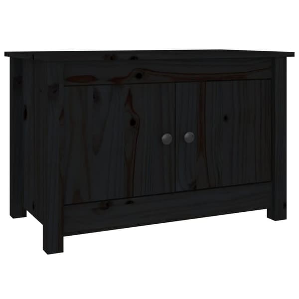 vidaXL Skoskap svart 70x38x45,5 cm heltre furu