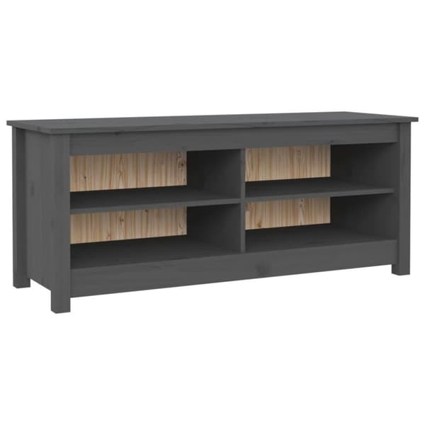 vidaXL Skobenk grå 110x38x45,5 cm heltre furu