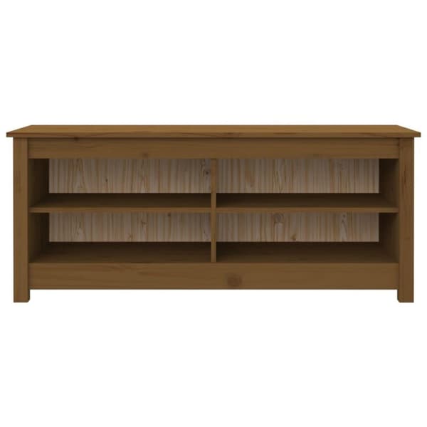 vidaXL Skobenk honningbrun 110x38x45,5 cm heltre furu