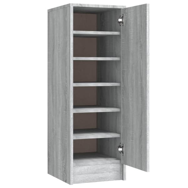 vidaXL Skohylle grå sonoma 32x35x92 cm konstruert tre