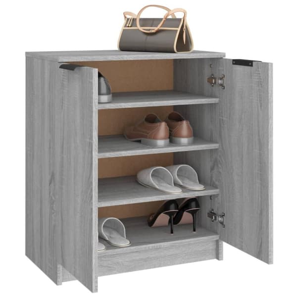 vidaXL Skohylle grå sonoma 59x35x70 cm konstruert tre
