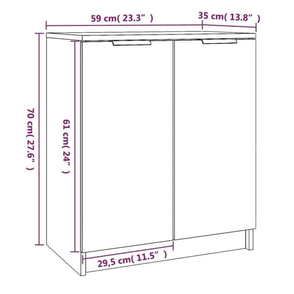 vidaXL Skohylle grå sonoma 59x35x70 cm konstruert tre