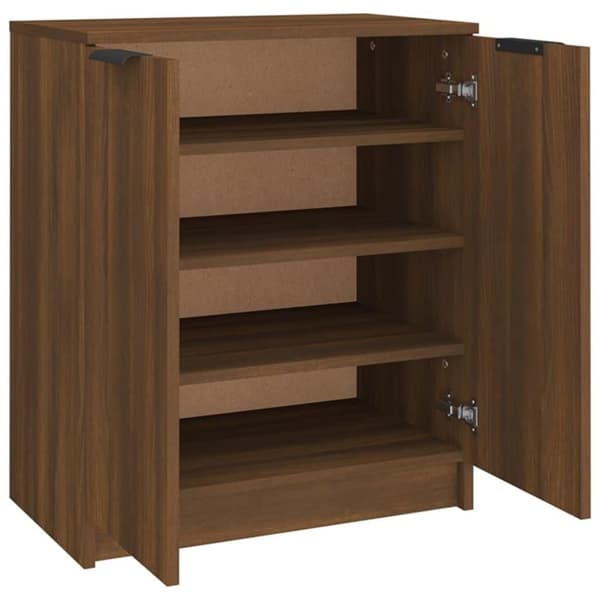vidaXL Skohylle brun eik 59x35x70 cm konstruert tre