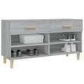 Miniatyrbilde 4 av 11: vidaXL Skohylle grå sonoma 102x35x55 cm konstruert tre