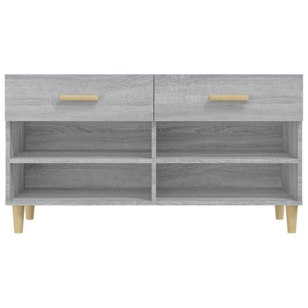 vidaXL Skohylle grå sonoma 102x35x55 cm konstruert tre