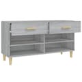 Miniatyrbilde 7 av 11: vidaXL Skohylle grå sonoma 102x35x55 cm konstruert tre
