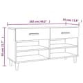 Miniatyrbilde 9 av 11: vidaXL Skohylle grå sonoma 102x35x55 cm konstruert tre