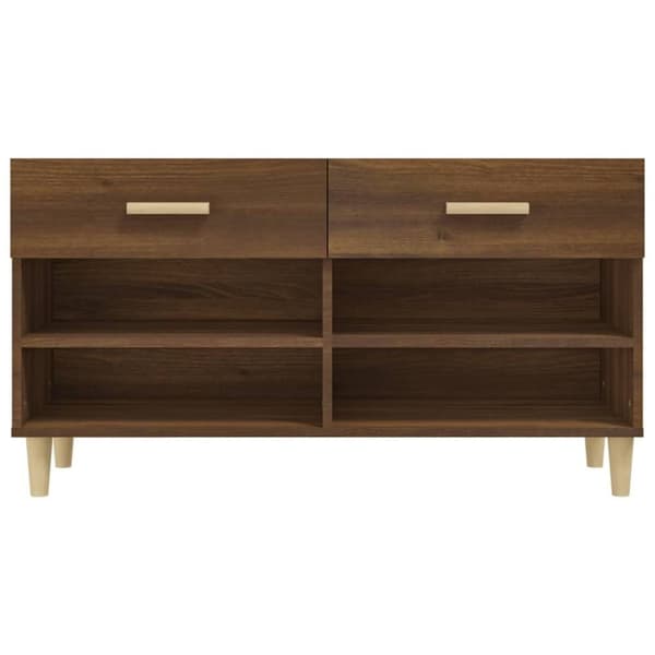 vidaXL Skoställ brun ek 102x35x55 cm konstruerat trä