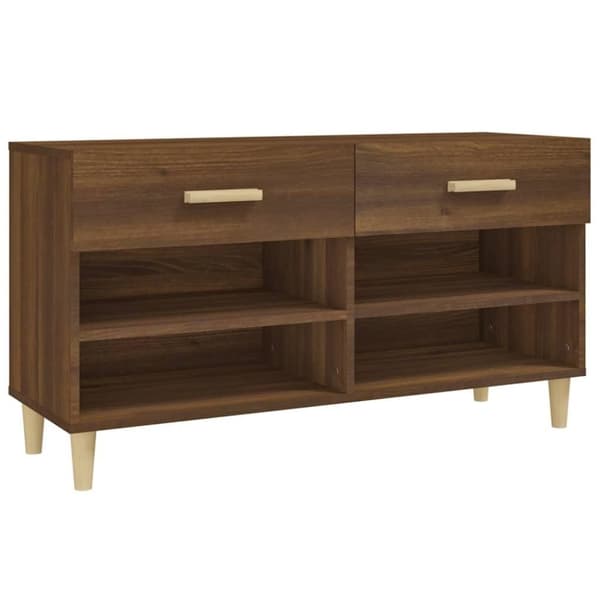vidaXL Skoskap brun eik 102x35x55 cm konstruert tre