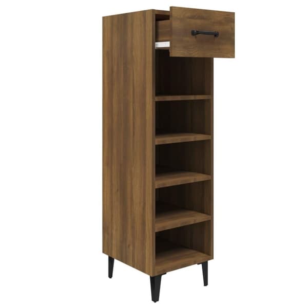 vidaXL Skoskap brun eik 30x35x105 cm konstruert tre
