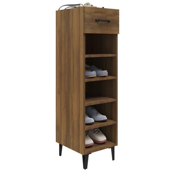 vidaXL Skoskap brun eik 30x35x105 cm konstruert tre