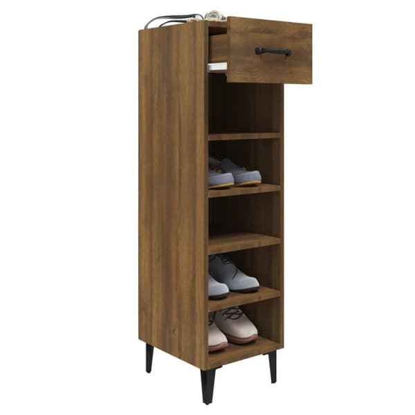 vidaXL Skoskap brun eik 30x35x105 cm konstruert tre