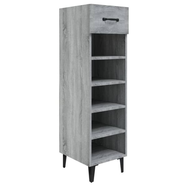 vidaXL Skohylle grå sonoma 30x35x105 cm konstruert tre