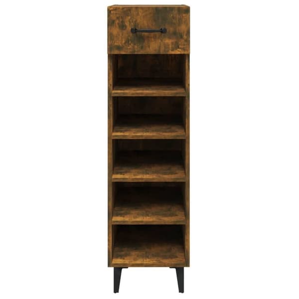 vidaXL Skoskap røkt eik 30x35x105 cm konstruert tre