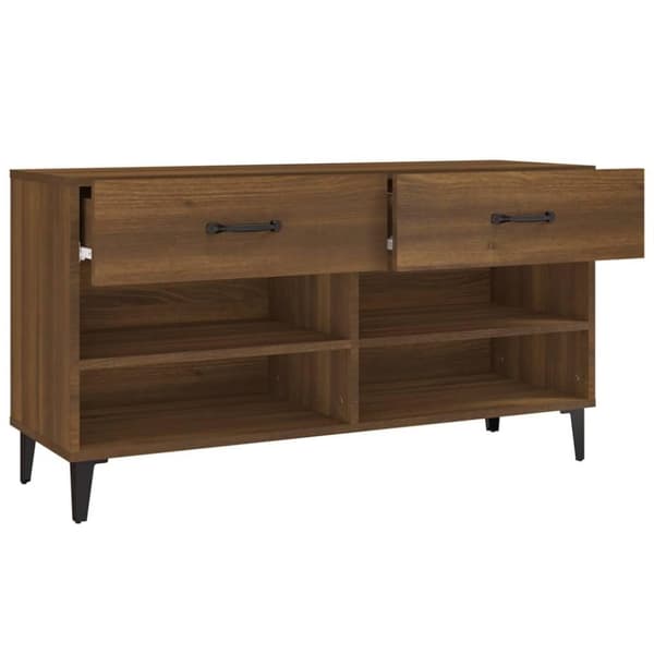 vidaXL Skoställ brun ek 102x35x55 cm konstruerat trä