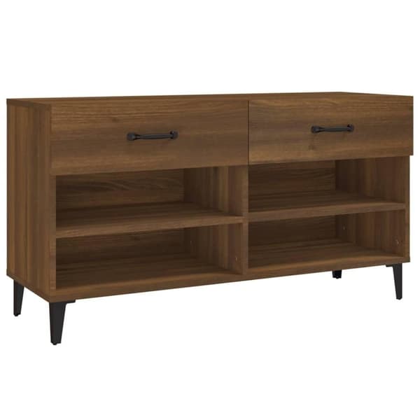vidaXL Skoskap brun eik 102x35x55 cm konstruert tre