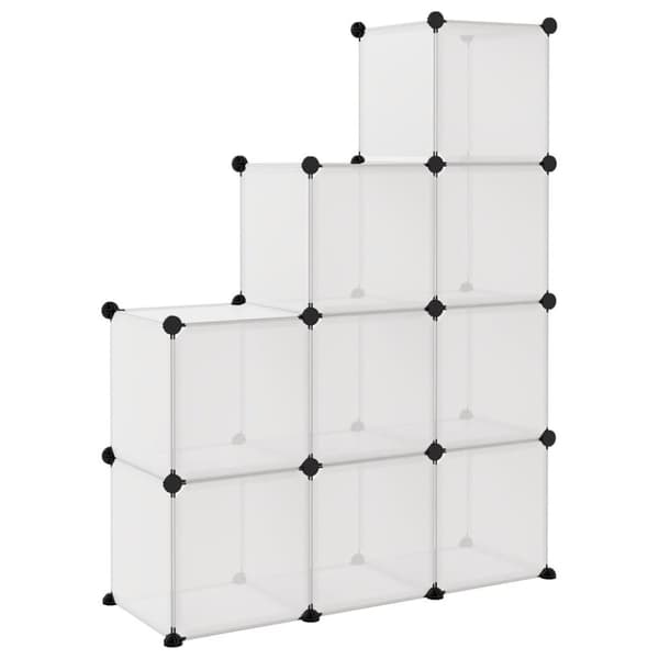 vidaXL kubeformede opbevaringskasser 9 stk. PP transparent