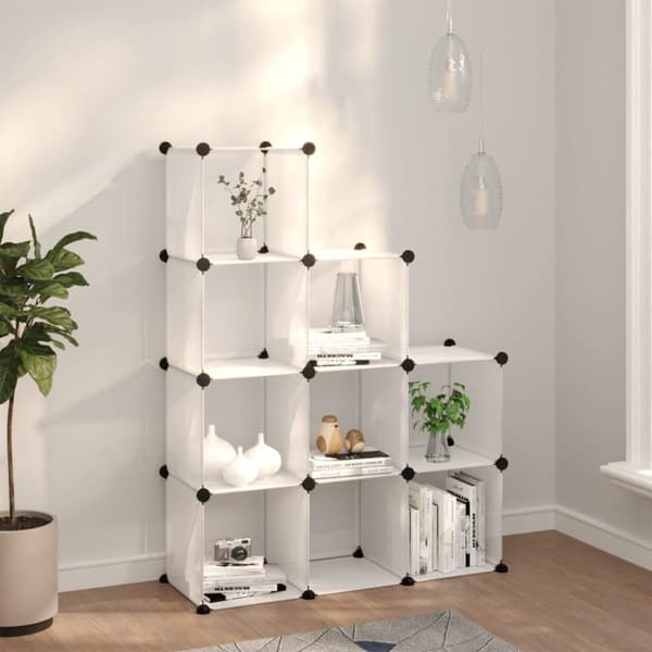 vidaXL kubeformede opbevaringskasser 9 stk. PP transparent
