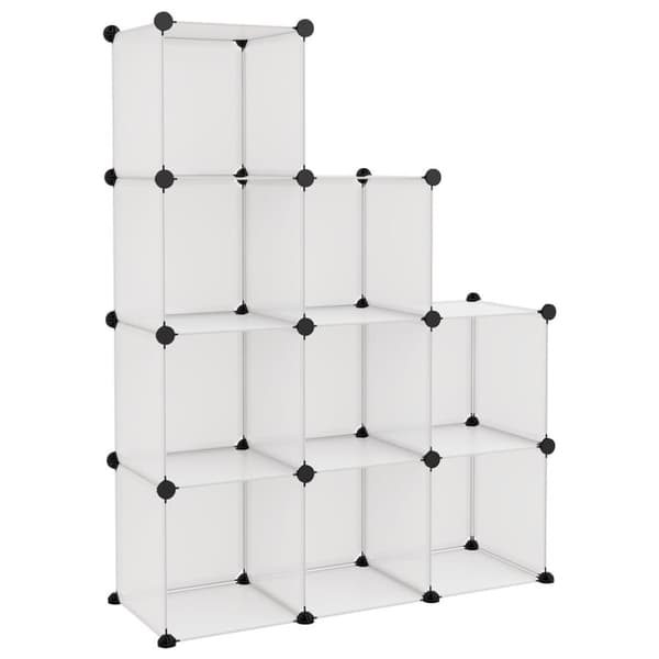 vidaXL kubeformede opbevaringskasser 9 stk. PP transparent