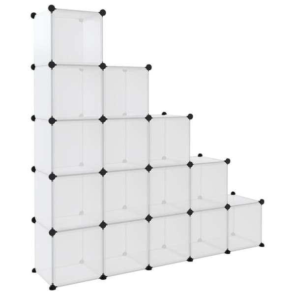 vidaXL kubeformede opbevaringskasser 15 stk. PP transparent