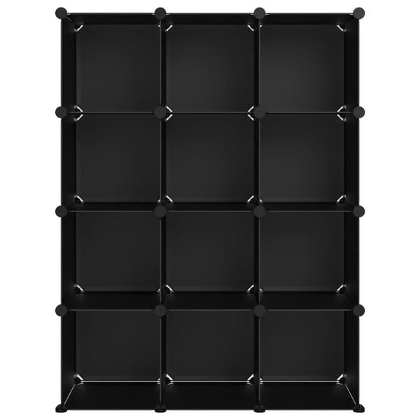 vidaXL kubeformede opbevaringskasser 12 stk. PP sort
