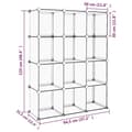 Miniatyrbillede 7 af 9: vidaXL kubeformede opbevaringskasser 12 stk. PP sort