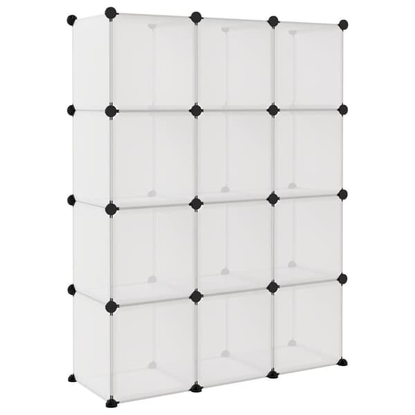 vidaXL kubeformede opbevaringskasser 12 stk. PP transparent