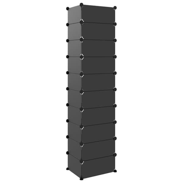 vidaXL skoreol 44x32x174 cm PP sort