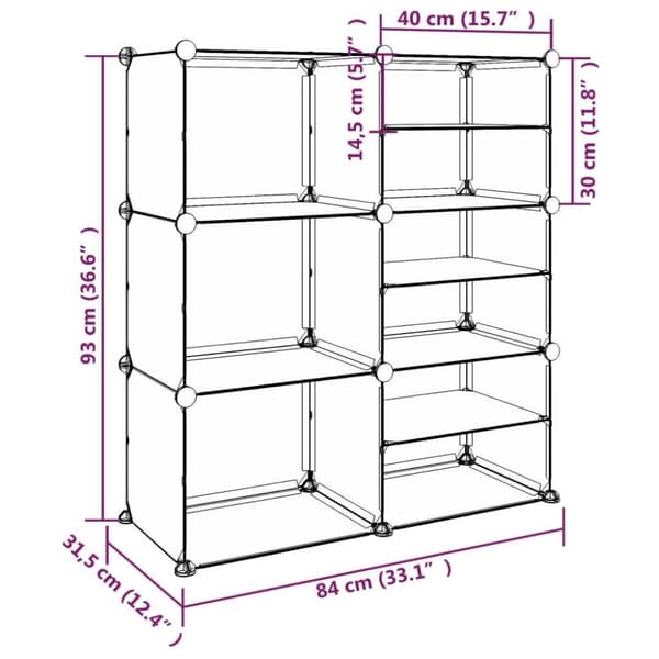 vidaXL Kenkäteline läpinäkyvä 84x31,5x93 cm PP